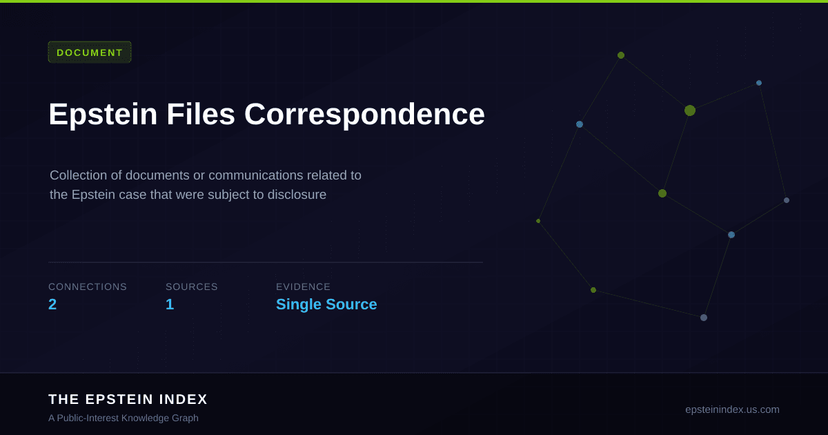 Epstein Files Correspondence - Document | The Epstein Index