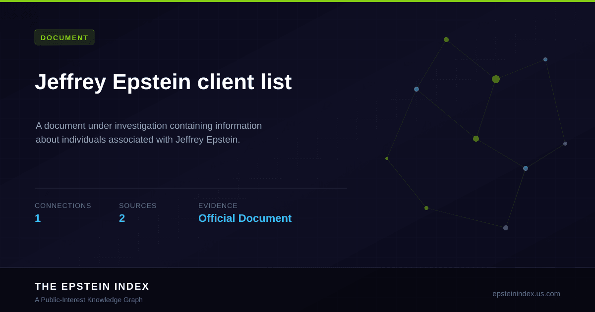 Jeffrey Epstein client list - Document | The Epstein Index