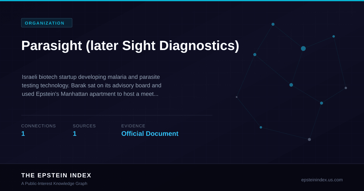 Parasight (later Sight Diagnostics) - Organization | The Epstein Index